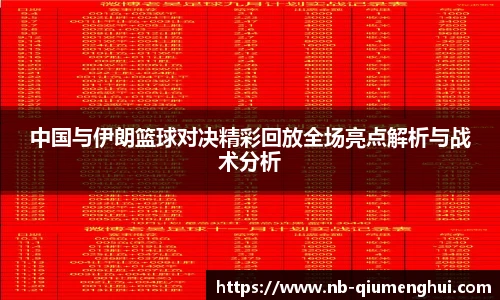 中国与伊朗篮球对决精彩回放全场亮点解析与战术分析
